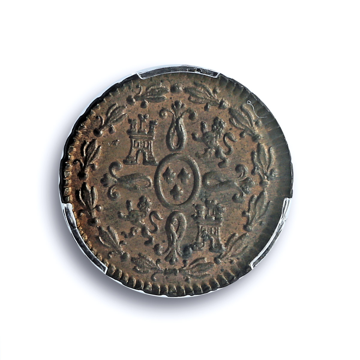 Spain 2 maravedis Fernando Ferdinand VII KM-487 MS63 PCGS copper coin 1828