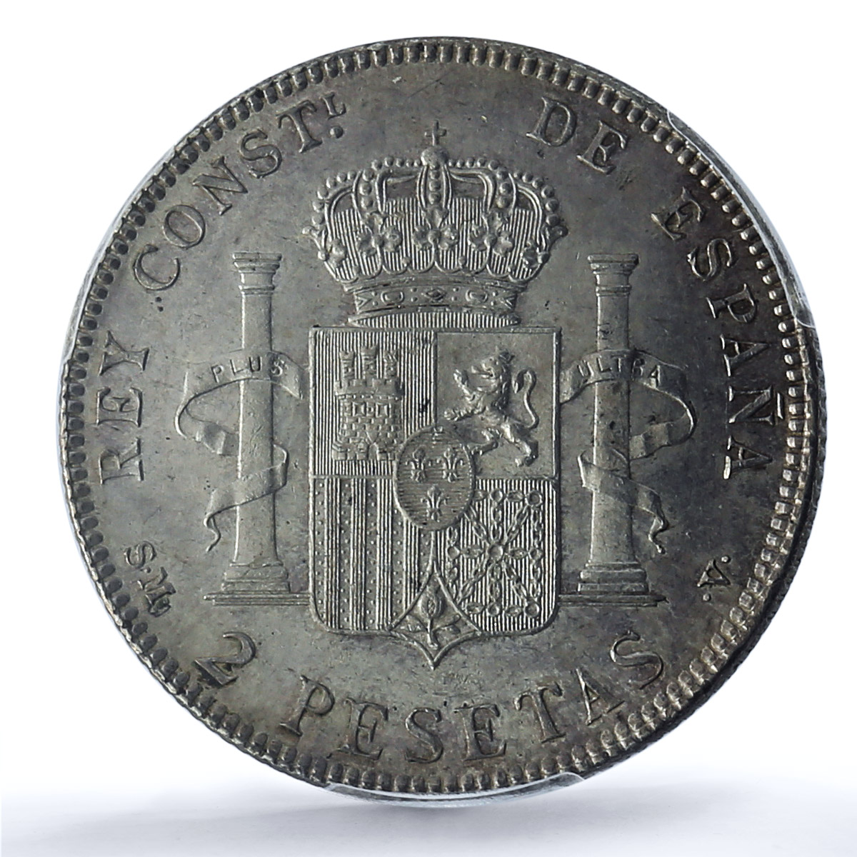 Spain 2 pesetas Regular Coinage Alfonso XIII KM-725 MS61 PCGS silver coin 1905 Spain 2 pesetas Regular Coinage Alfonso XIII KM-725 MS61 PCGS silver coin 1905