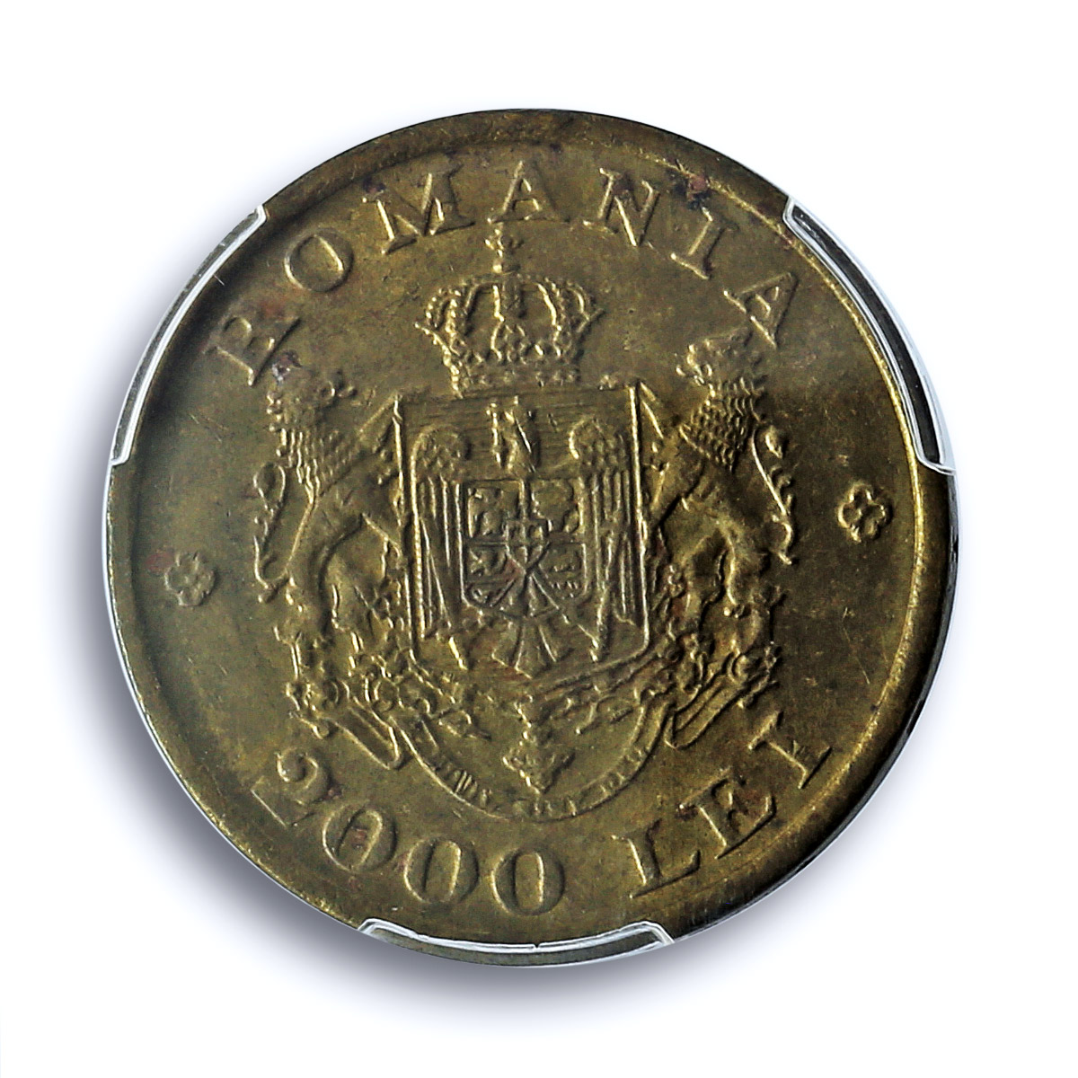 Romania 2000 lei Regular Coinage Mihai I KM-69 MS62 PCGS NiBrass coin 1946