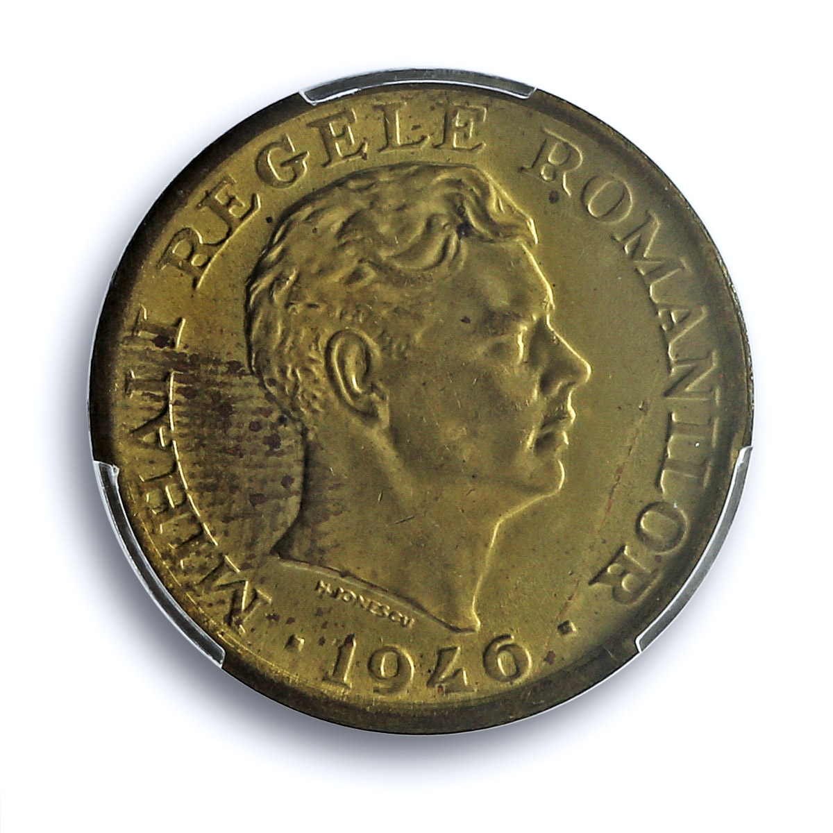 Romania 2000 lei Regular Coinage Mihai I KM-69 UNC PCGS NiBrass coin 1946 Romania 2000 lei Regular Coinage Mihai I KM-69 UNC PCGS NiBrass coin 1946