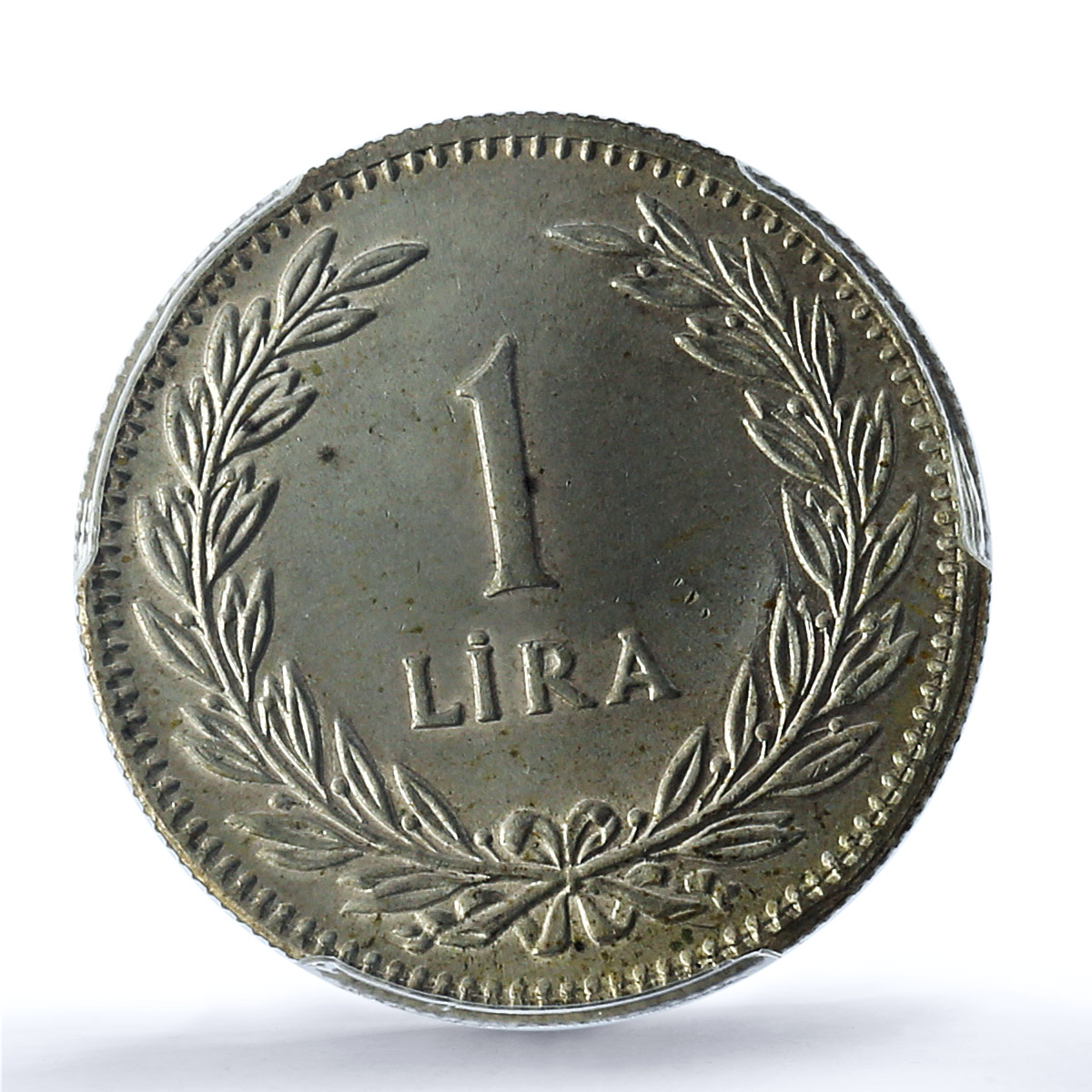 Turkey 1 lira Republic Coinage Crescent Star KM-883 MS64 PCGS silver coin 1947 Turkey 1 lira Republic Coinage Crescent Star KM-883 MS64 PCGS silver coin 1947