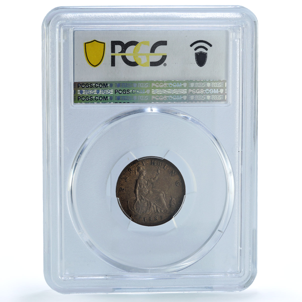 Great Britain 1 penny Regular Coinage Queen Victoria MS62 PCGS bronze coin 1887