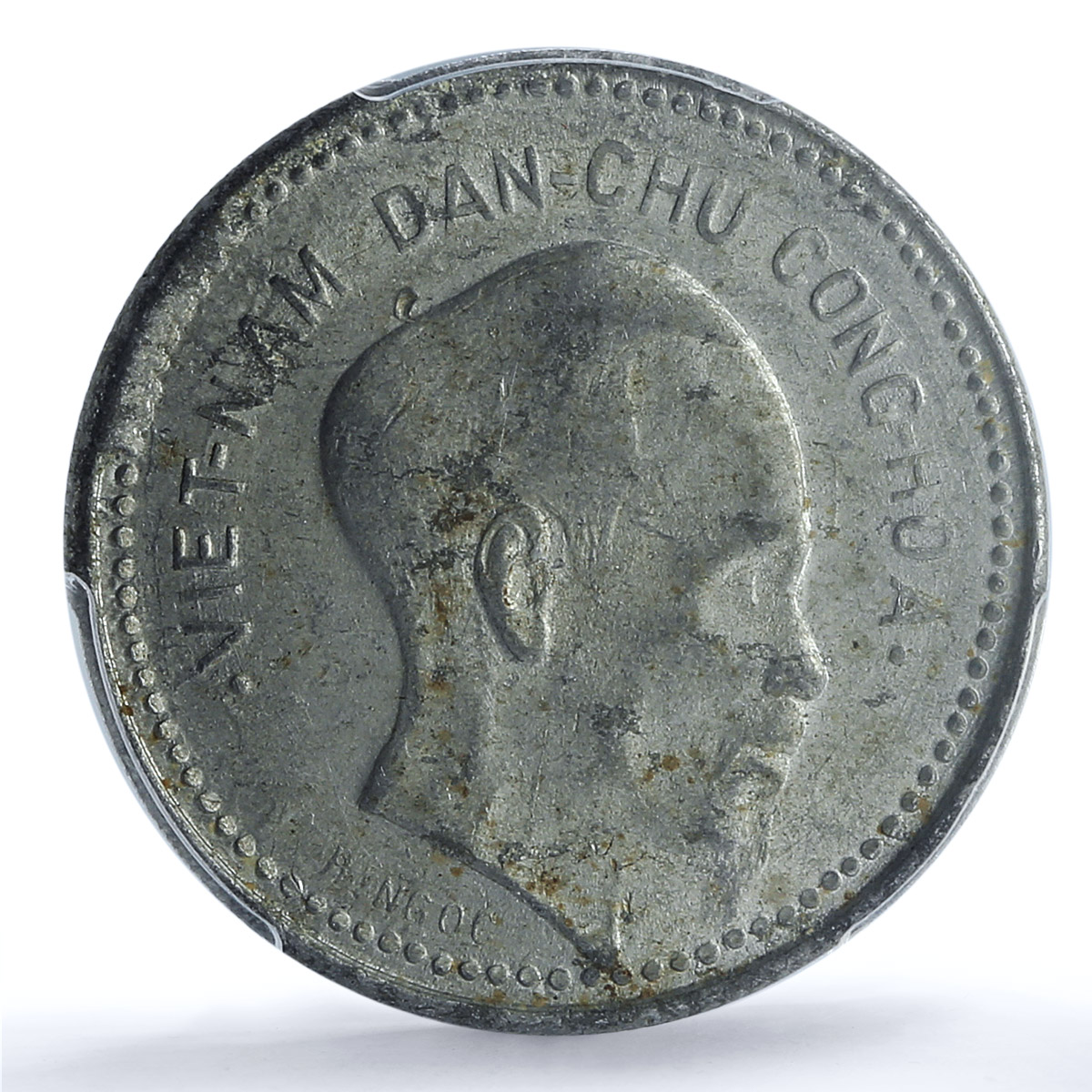 Vietnam 1 dong Ho Chi Minh Doubled Die Reverse AU58 PCGS aluminum coin 1946 Vietnam 1 dong Ho Chi Minh Doubled Die Reverse AU58 PCGS aluminum coin 1946