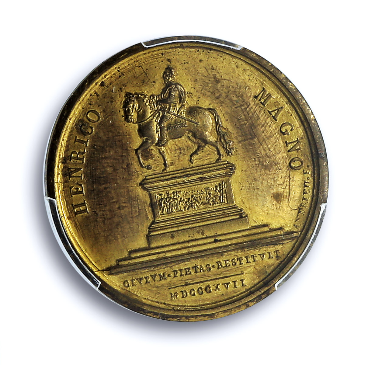 France Henri IV Statue Restoration Horseman Horse Rider PCGS bronze medal 1817 France Henri IV Statue Restoration Horseman Horse Rider PCGS bronze medal 1817