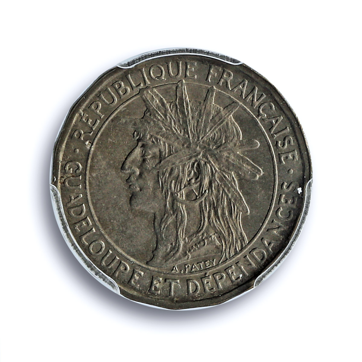 France Guadeloupe 50 centimes Colonial Coinage Arawak Man MS63 PCGS Ni coin 1921 France Guadeloupe 50 centimes Colonial Coinage Arawak Man MS63 PCGS Ni coin 1921