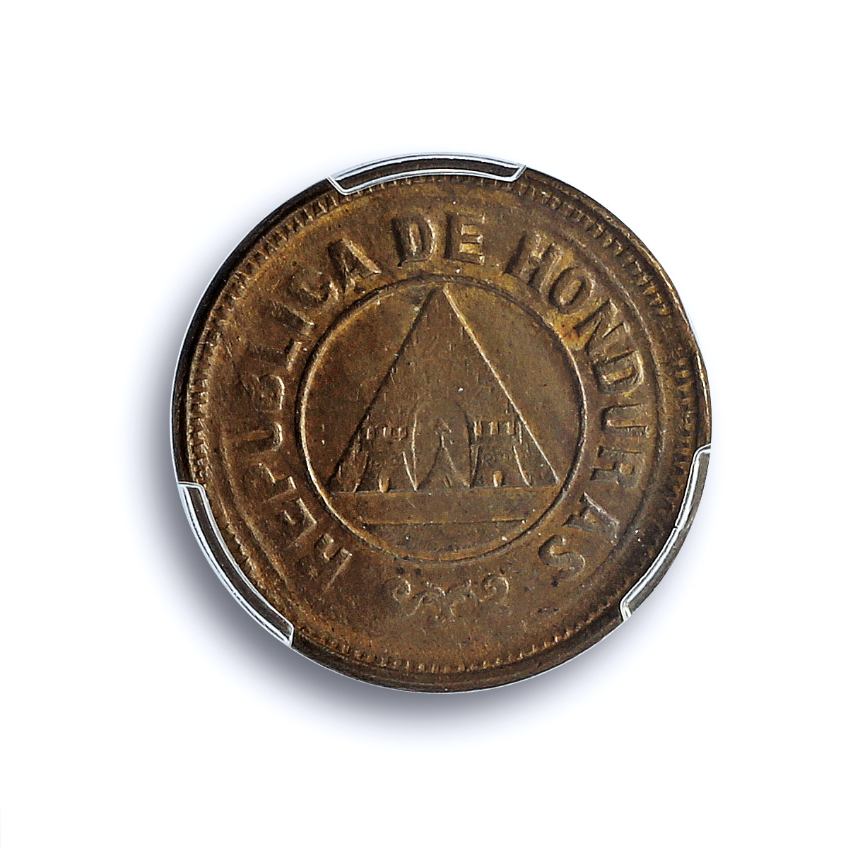 Honduras 2 centavos Republic Coinage With Dot KM-71 PCGS bronze coin 1920 Honduras 2 centavos Republic Coinage With Dot KM-71 PCGS bronze coin 1920