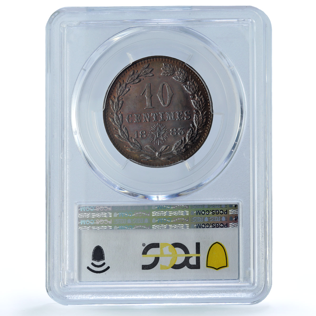 Madagascar 10 centimes Ranavalona III ESSAI TRIAL SP63 PCGS bronze coin 1883