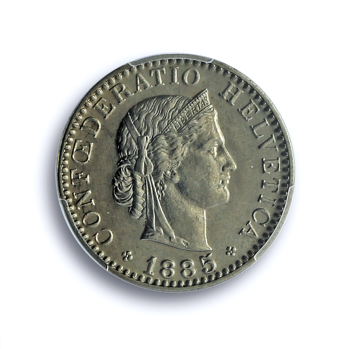 Switzerland 20 rapen Regular Coinage Libertas Liberty KM-29 AU58 PCGS coin 1885 Switzerland 20 rapen Regular Coinage Libertas Liberty KM-29 AU58 PCGS coin 1885