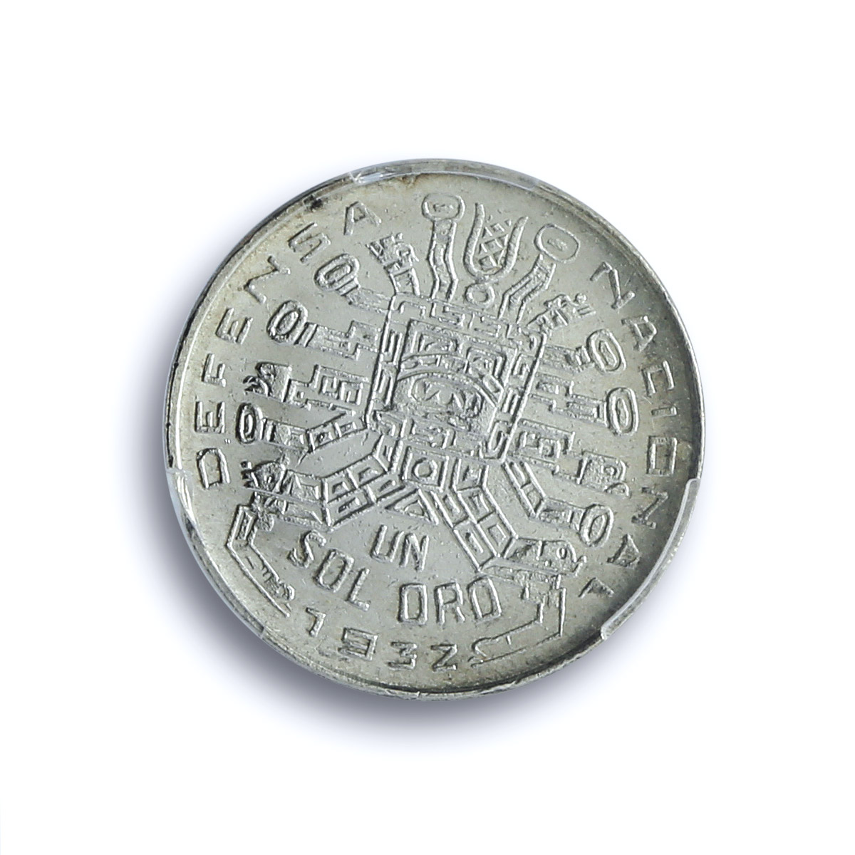 Peru 1 sol Republic Coinage National Defence Indian MS64 PCGS silver coin 1932
