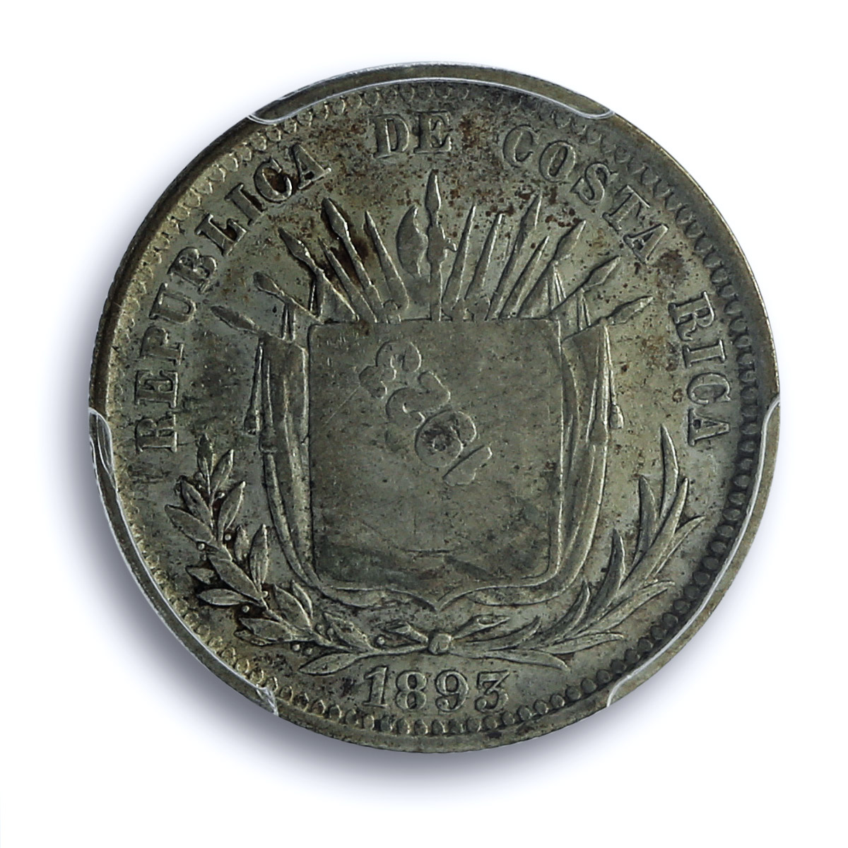Costa Rica 50 centimos Regular Coinage "1923" KM-159 AU53 PCGS silver coin 1893 Costa Rica 50 centimos Regular Coinage "1923" KM-159 AU53 PCGS silver coin 1893