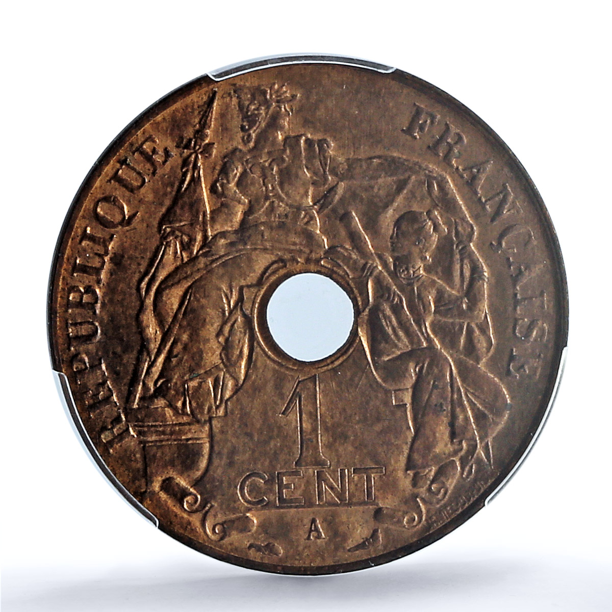 France French Indochina 1 cent Republic Coinage KM-12 MS64 PCGS bronze coin 1912 France French Indochina 1 cent Republic Coinage KM-12 MS64 PCGS bronze coin 1912