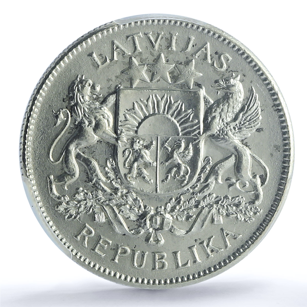 Latvia 2 lati Republic Regular Coinage KM-8 MS64 PCGS silver coin 1925 Latvia 2 lati Republic Regular Coinage KM-8 MS64 PCGS silver coin 1925