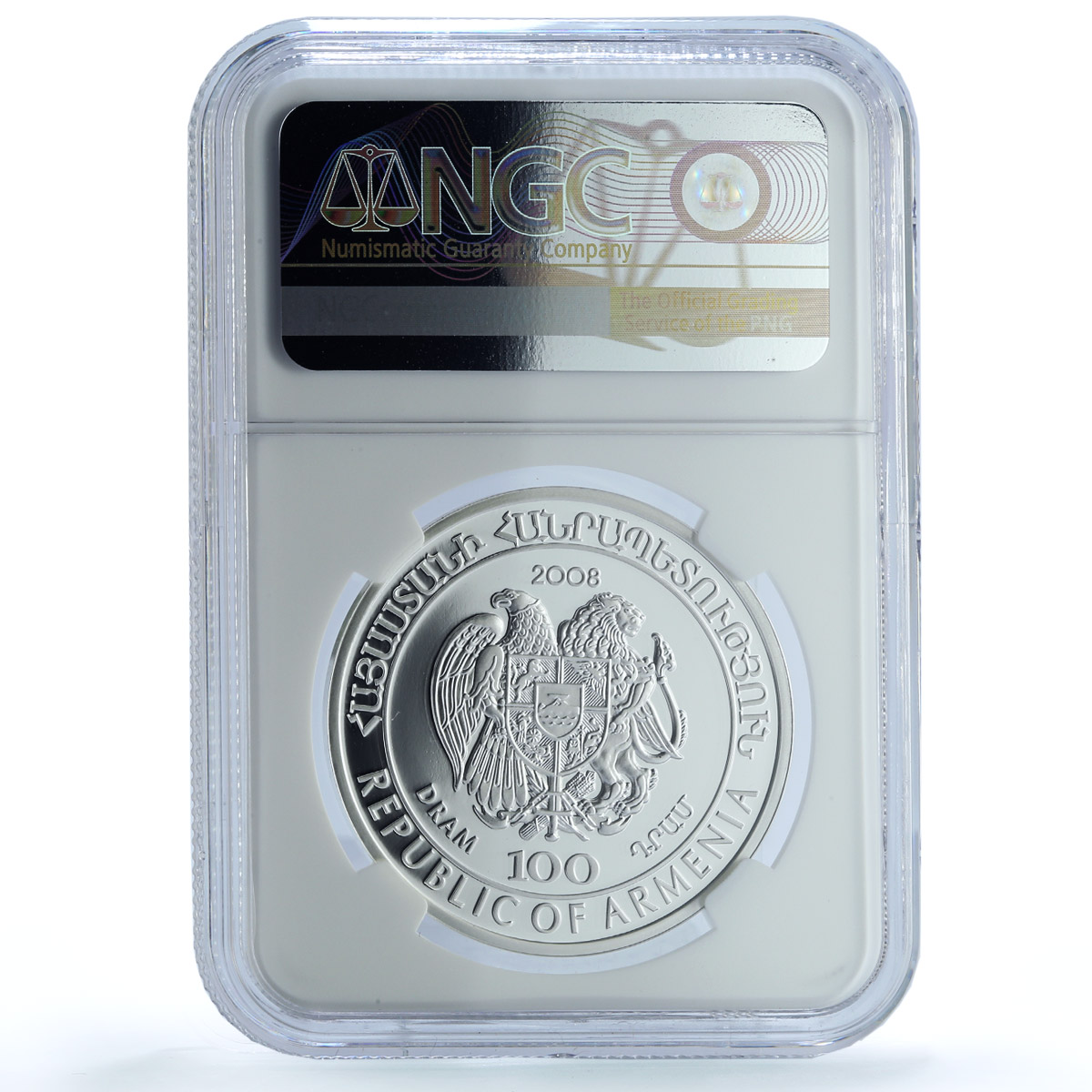 Armenia 100 dram Wild Goat KM-167 Wildlife Fauna PF 68 NGC silver coin 2008 Armenia 100 dram Wild Goat KM-167 Wildlife Fauna PF 68 NGC silver coin 2008