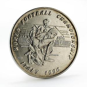 Laos 10 kip Football World Championship in Italy CuNi coin 1989