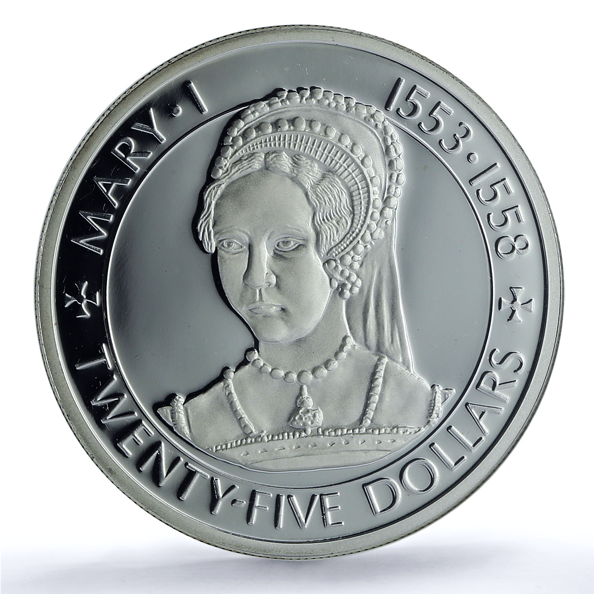 Cayman Islands 25 dollars Queen Mary I KM-16 PF 69 NGC silver coin 1977 Cayman Islands 25 dollars Queen Mary I KM-16 PF 69 NGC silver coin 1977