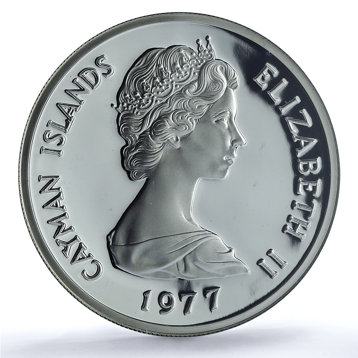 Cayman Islands 25 dollars Queen Mary I KM-16 PF 69 NGC silver coin 1977 Cayman Islands 25 dollars Queen Mary I KM-16 PF 69 NGC silver coin 1977