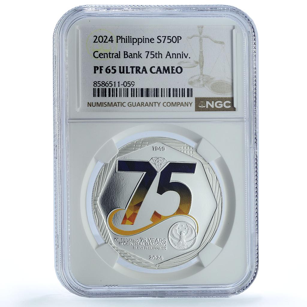 Philippines 750 piso Central Banking Anniversary PL 65 PCGS silver coin 2024