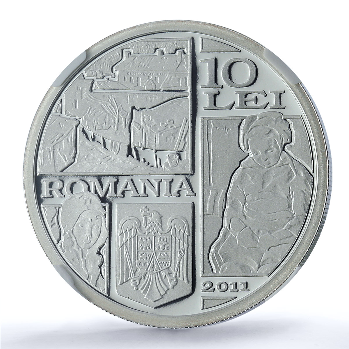 Romania 10 lei Nicolae Tonitza KM-299 Art Painter PF 70 NGC silver coin 2011 Romania 10 lei Nicolae Tonitza KM-299 Art Painter PF 70 NGC silver coin 2011