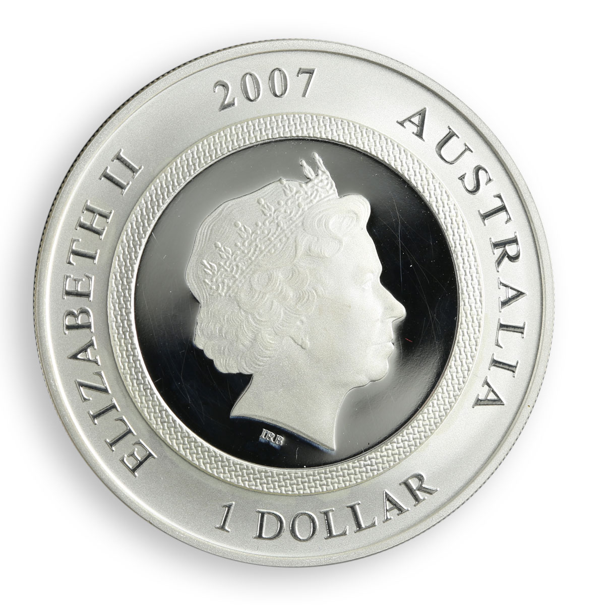 Australia 1 dollar Year of the Pig Lunar Silver Lenticular Coloured Coin 2007