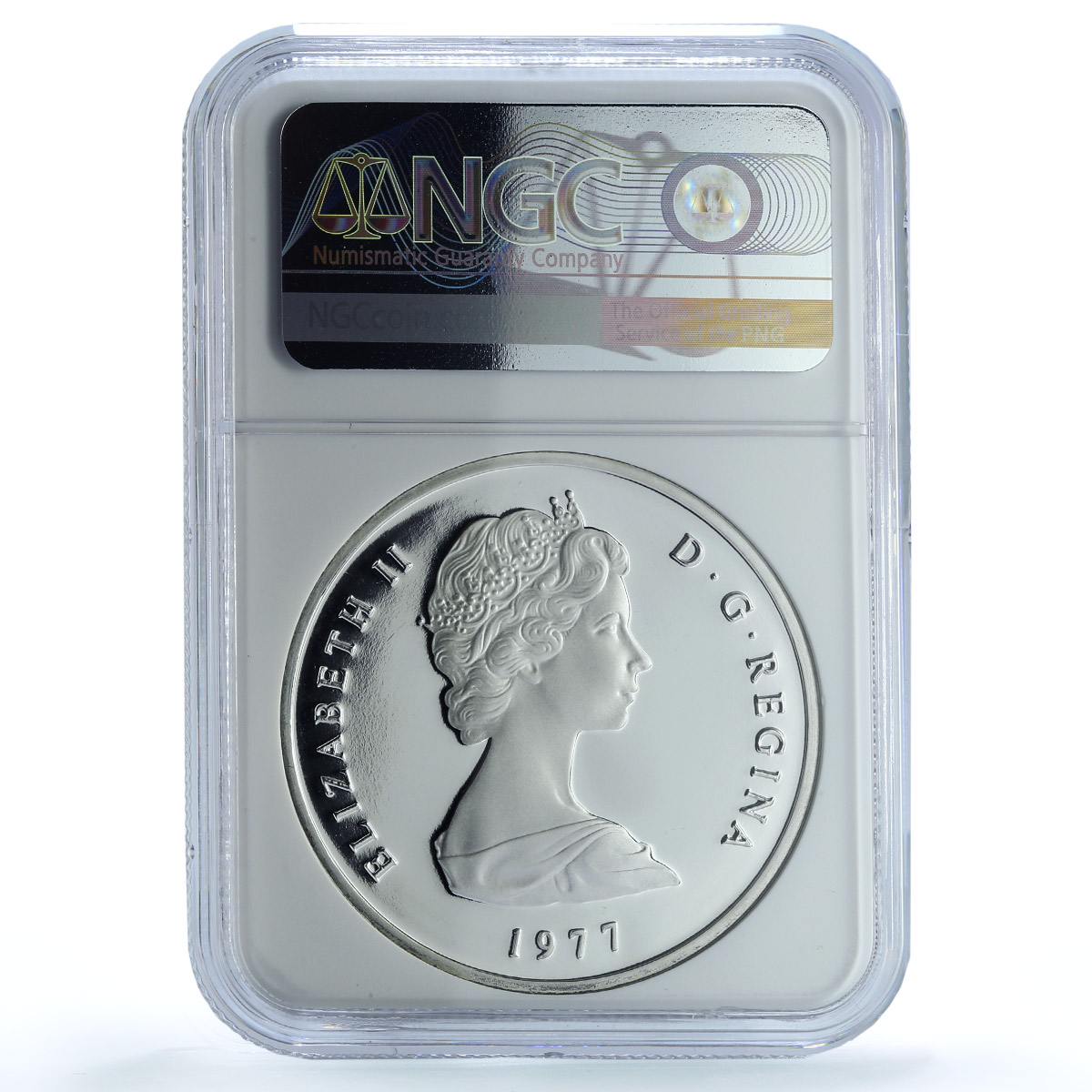Turks Caicos Islands 20 crowns Queen Victoria KM-14 PF 69 NGC silver coin 1977