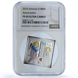 Armenia 1000 dram Annunciation KM-266 Religion Art PF 69 NGC silver coin 2010