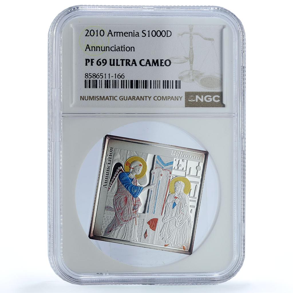 Armenia 1000 dram Annunciation KM-266 Religion Art PF 69 NGC silver coin 2010 Armenia 1000 dram Annunciation KM-266 Religion Art PF 69 NGC silver coin 2010