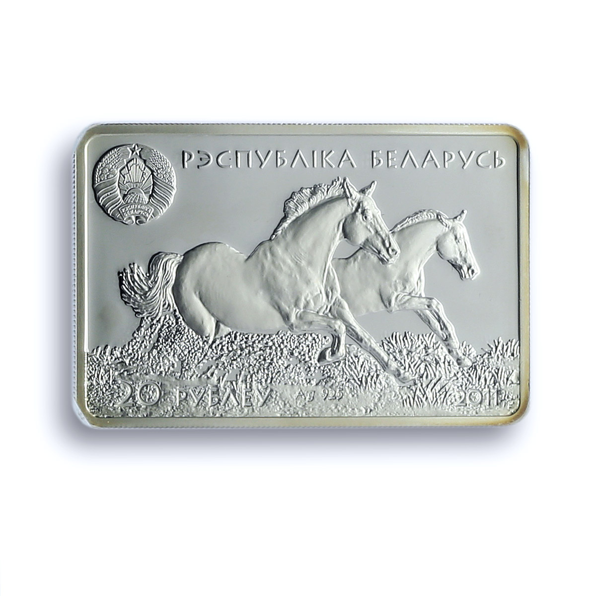 Belarus 20 roubles Akhal Teke Horses KM-383 Fauna Art PF 69 NGC silver coin 2011 Belarus 20 roubles Akhal Teke Horses KM-383 Fauna Art PF 69 NGC silver coin 2011
