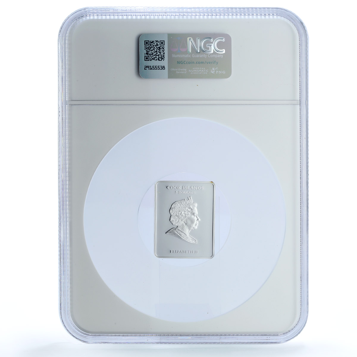 Cook Islands 5 dollars St. Helena KM-1310 Religion PF 69 NGC silver coin 2010