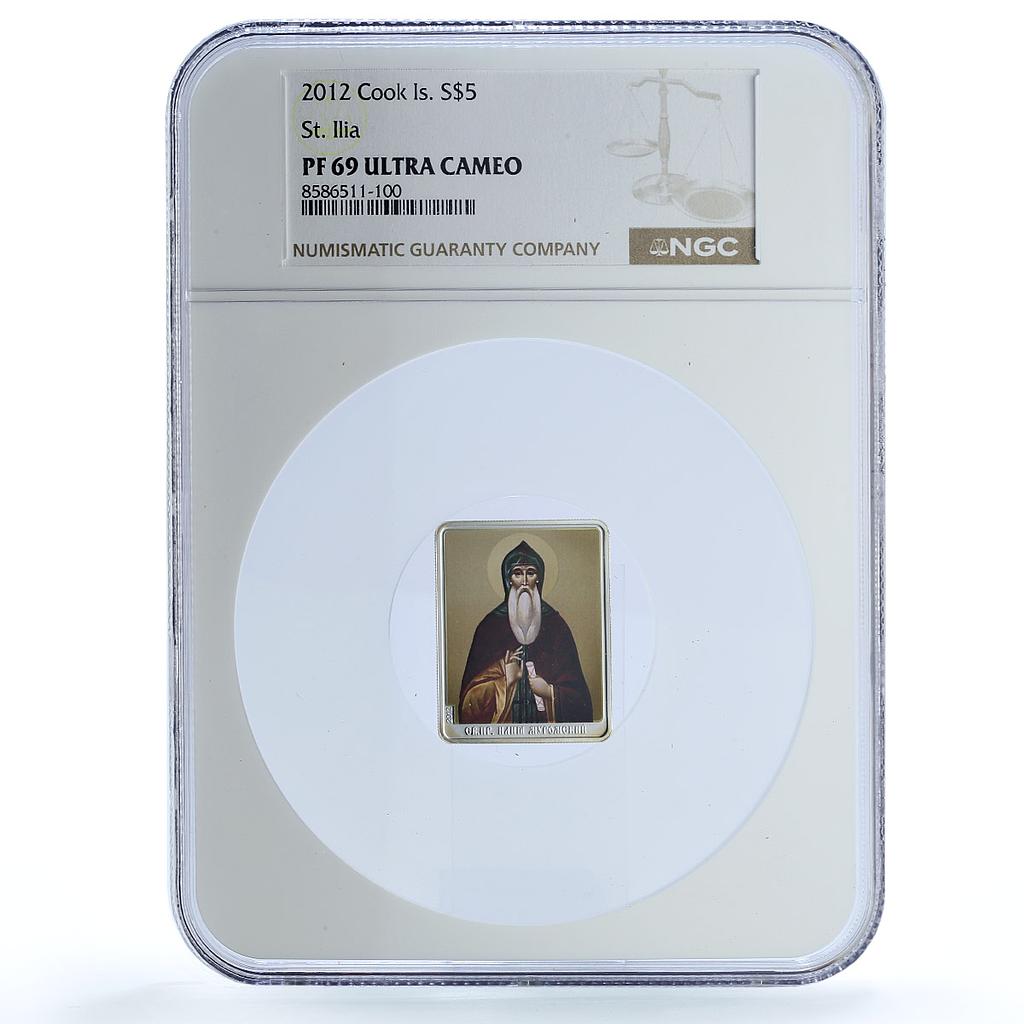 Cook Islands 5 dollars St. Ilia Muromsky Religion PF 69 NGC silver coin 2012