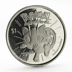 Niue 1 dollar Pokemon Meowth copper-nickel coin 2001