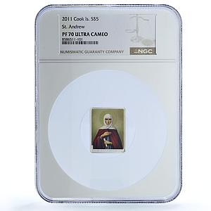 Cook Islands 5 dollars St. Anna Prophetess Religion PF 70 NGC silver coin 2011