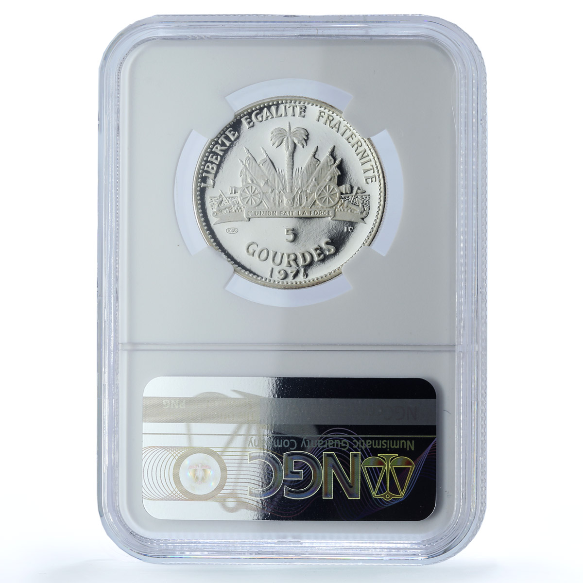 Haiti 5 gourdes Haitienne Paradise KM-78 PF 68 NGC silver coin 1971 Haiti 5 gourdes Haitienne Paradise KM-78 PF 68 NGC silver coin 1971