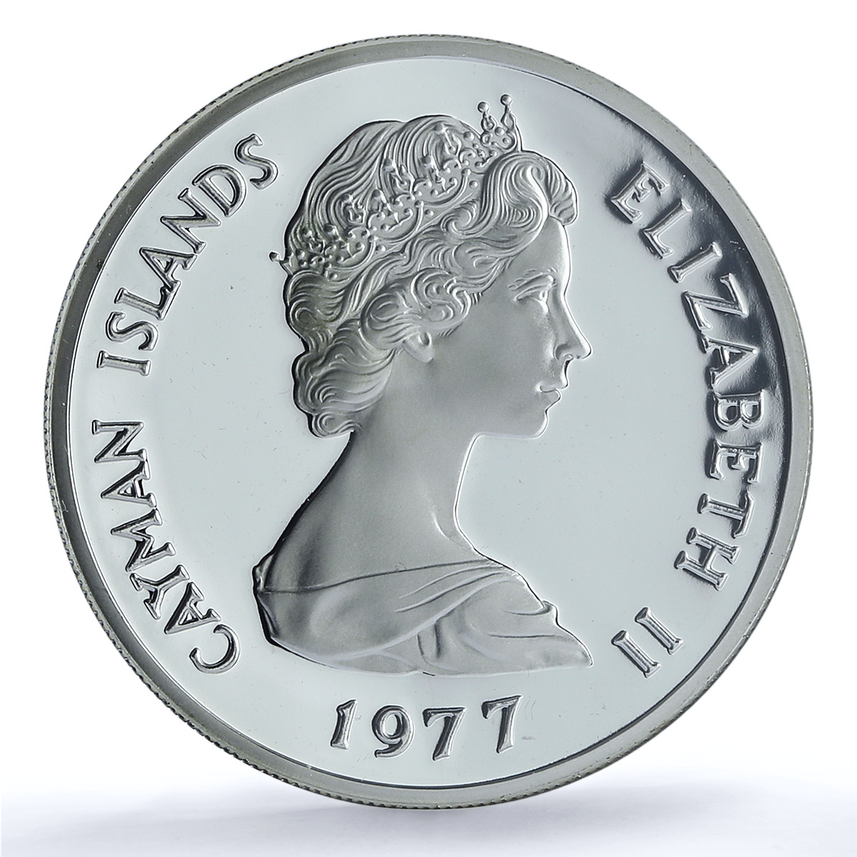 Cayman Islands 25 dollars Queen Mary II KM-18 PF 70 NGC silver coin 1977 Cayman Islands 25 dollars Queen Mary II KM-18 PF 70 NGC silver coin 1977