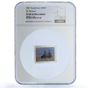 Kazakhstan 500 tenge Kenbaev Art Painter Horses PF 69 NGC silver coin 2024