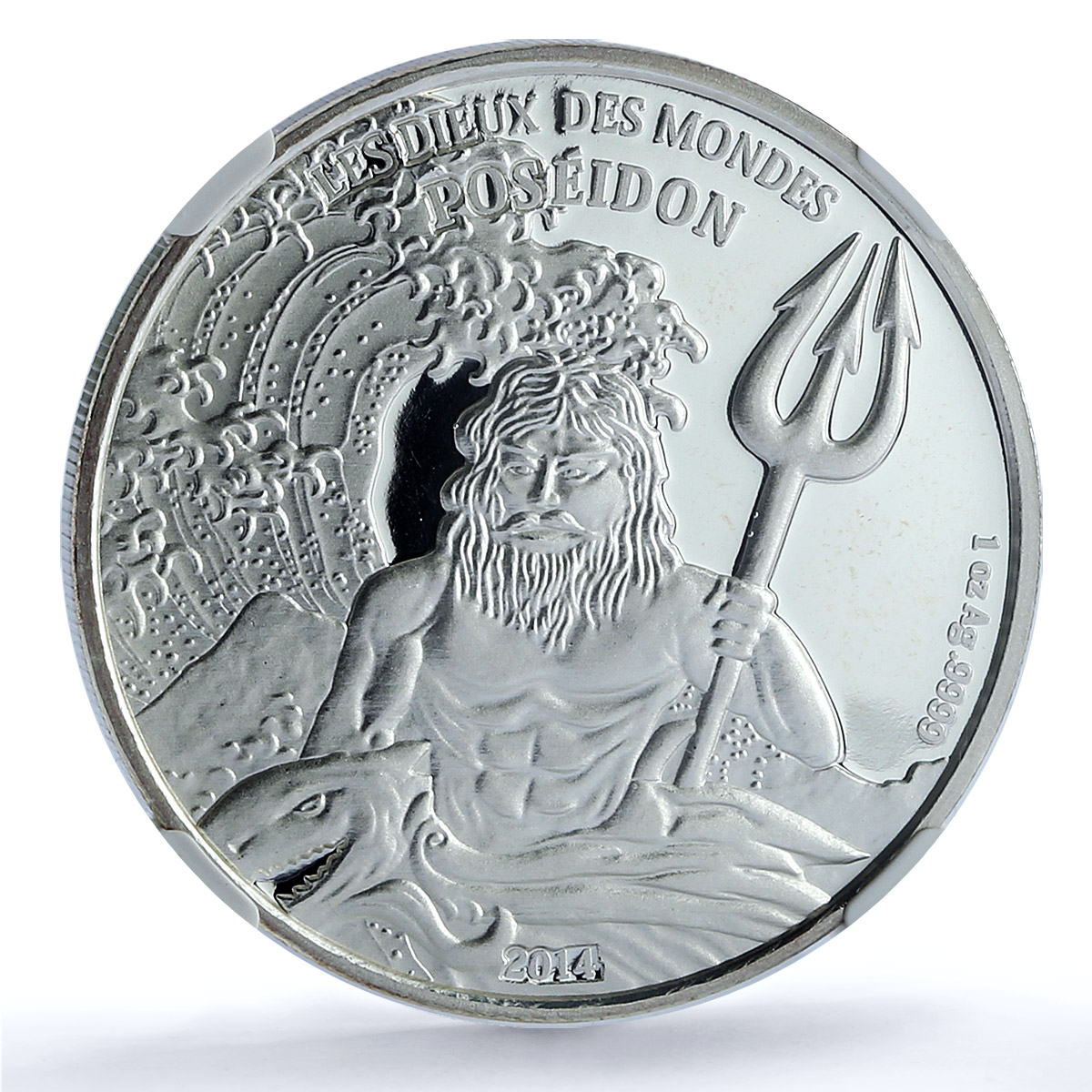Burkina Faso 1000 francs Poseidon KM-26 Mythology Gods PF69 NGC silver coin 2014 Burkina Faso 1000 francs Poseidon KM-26 Mythology Gods PF69 NGC silver coin 2014