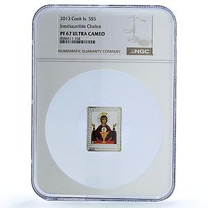 Cook Islands 5 dollars Inexhaustible Chalice KM-1878 PF 67 NGC silver coin 2013