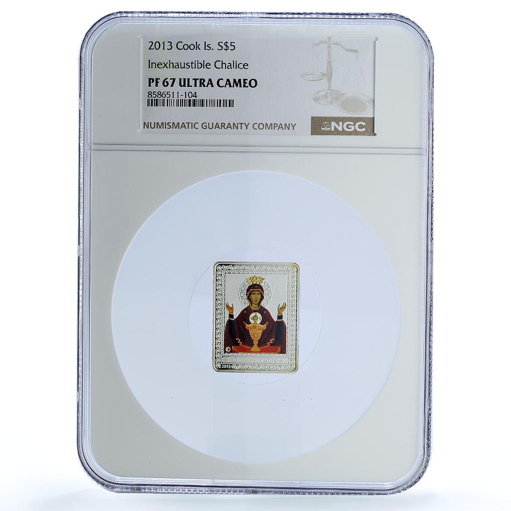 Cook Islands 5 dollars Inexhaustible Chalice KM-1878 PF 67 NGC silver coin 2013 Cook Islands 5 dollars Inexhaustible Chalice KM-1878 PF 67 NGC silver coin 2013