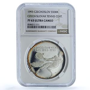 Czechoslovakia 500 korun Tennis KM-164 Sports PF 63 NGC silver coin 1993