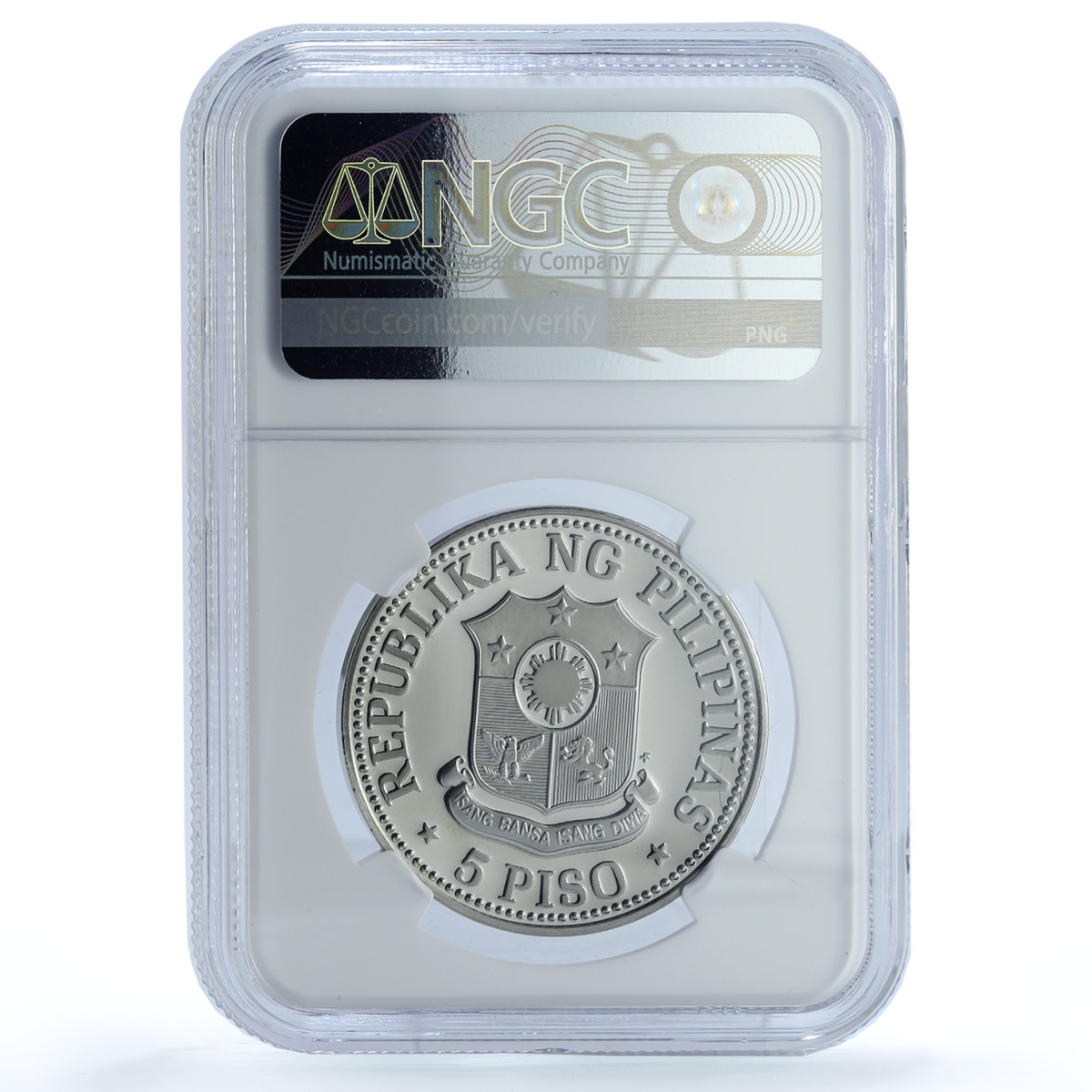 Philippines 5 piso Marcos New Society KM-210.2 PF 69 NGC nickel coin 1980 Philippines 5 piso Marcos New Society KM-210.2 PF 69 NGC nickel coin 1980