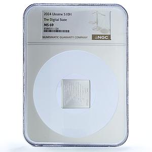 Ukraine 10 hryvnias The Digital State KM-1127 MS 69 NGC silver coin 2024