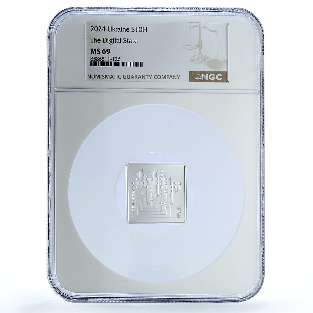 Ukraine 10 hryvnias The Digital State KM-1127 MS 69 NGC silver coin 2024