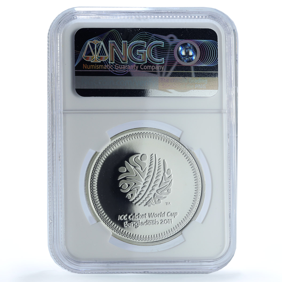 Bangladesh 10 taka Cricket World Cup KM-27 Sports PF 69 NGC silver coin 2011 Bangladesh 10 taka Cricket World Cup KM-27 Sports PF 69 NGC silver coin 2011