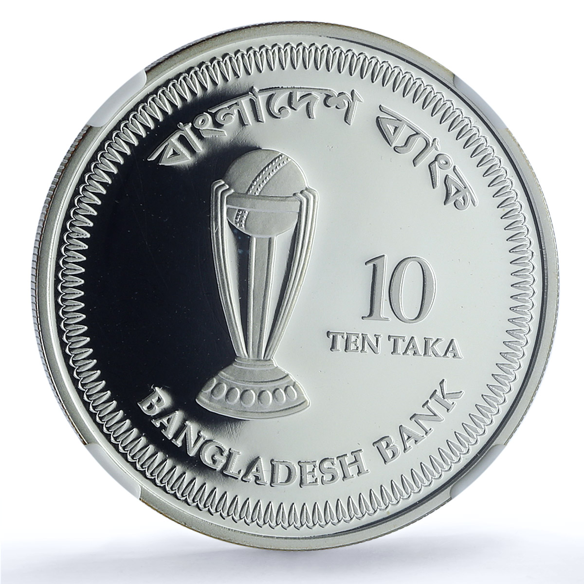 Bangladesh 10 taka Cricket World Cup KM-27 Sports PF 69 NGC silver coin 2011 Bangladesh 10 taka Cricket World Cup KM-27 Sports PF 69 NGC silver coin 2011