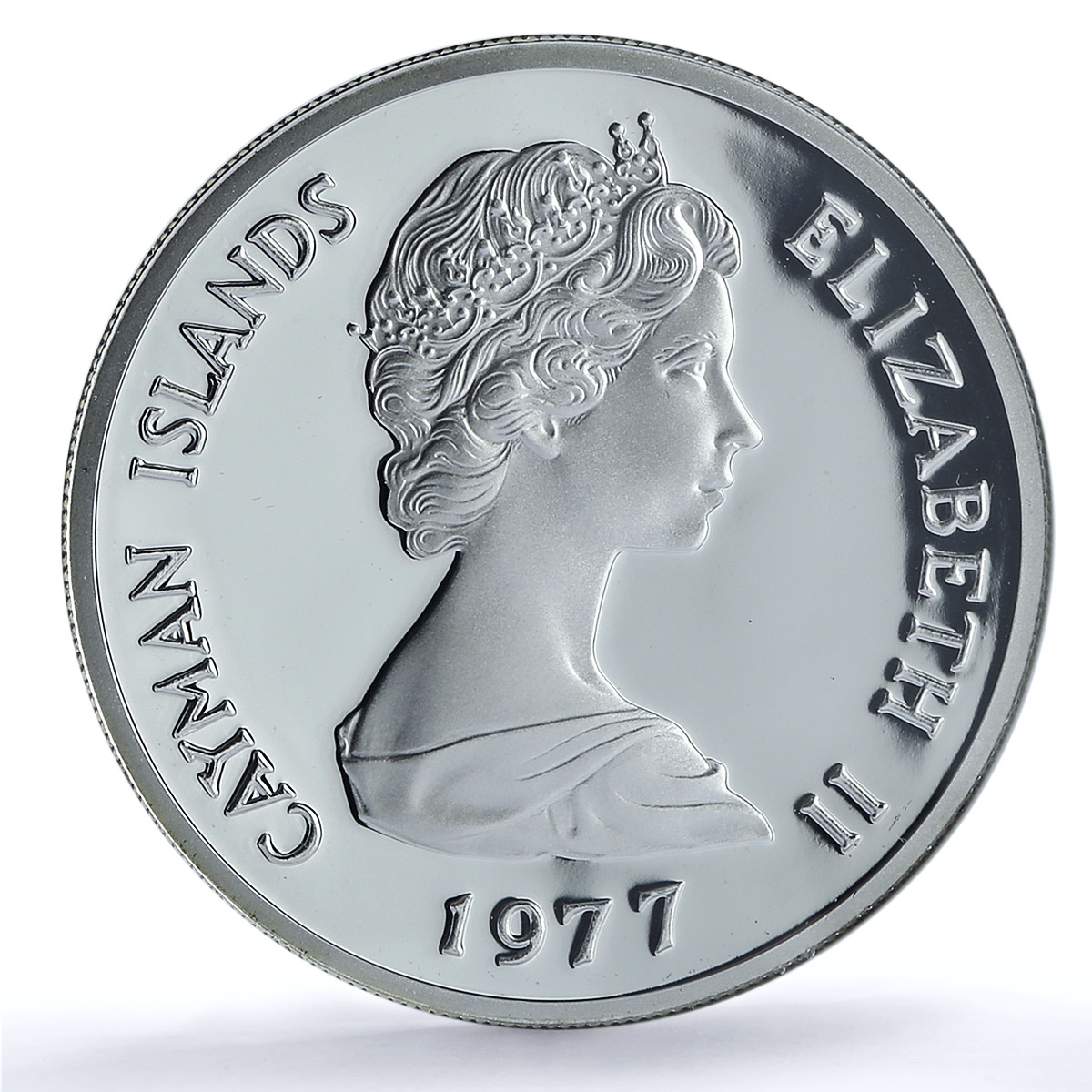 Cayman Islands 25 dollars Queen Victoria KM-20 PF 70 NGC silver coin 1977 Cayman Islands 25 dollars Queen Victoria KM-20 PF 70 NGC silver coin 1977