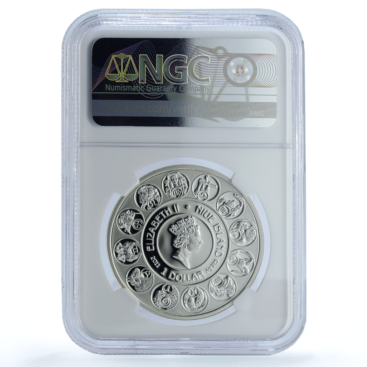 Niue 1 dollar Leo KM-499 Mucha Zodiac Signs Art Lion PF 70 NGC silver coin 2011