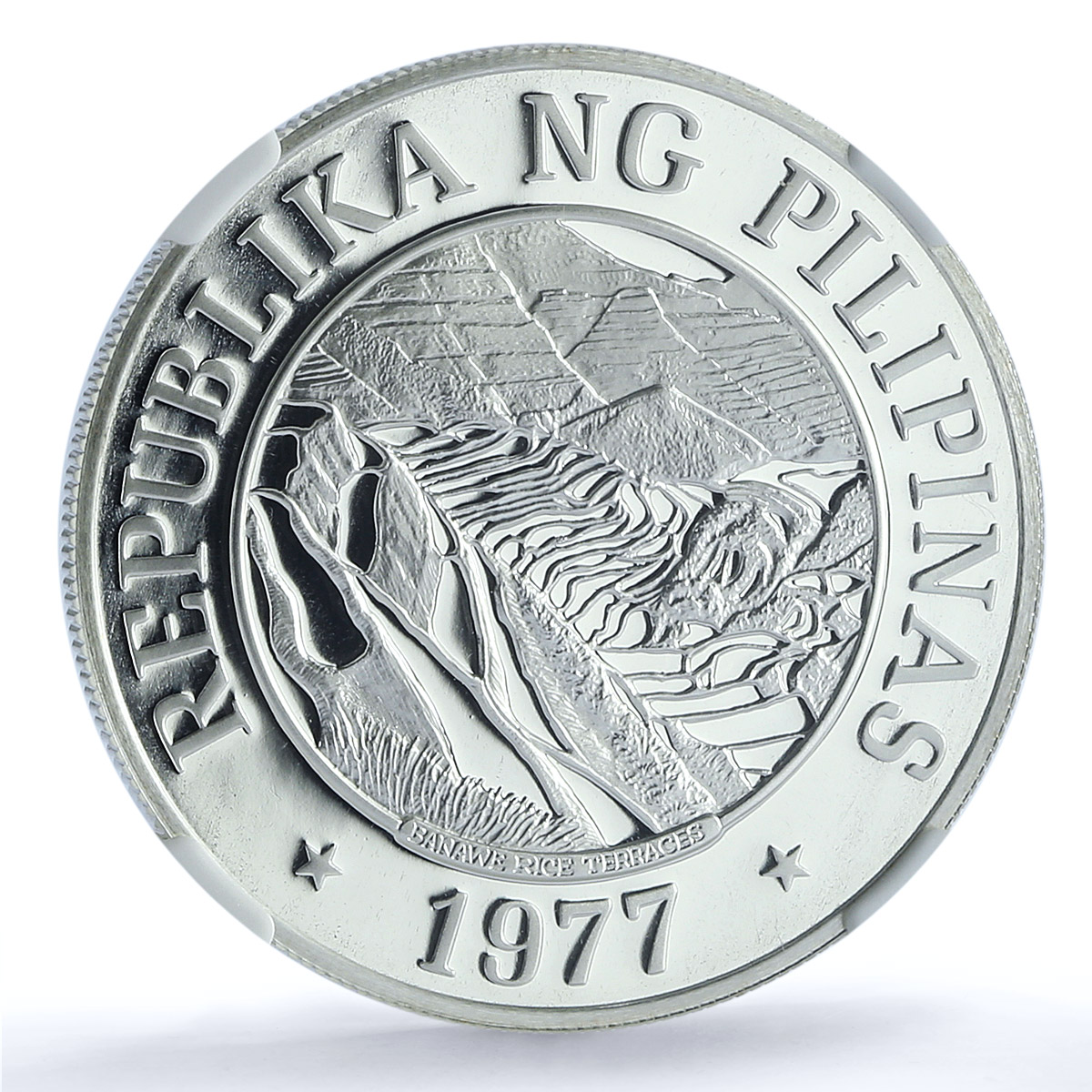 Philippines 25 piso Banaue Rice Terraces KM-217 FAO PF 70 NGC silver coin 1977 Philippines 25 piso Banaue Rice Terraces KM-217 FAO PF 70 NGC silver coin 1977