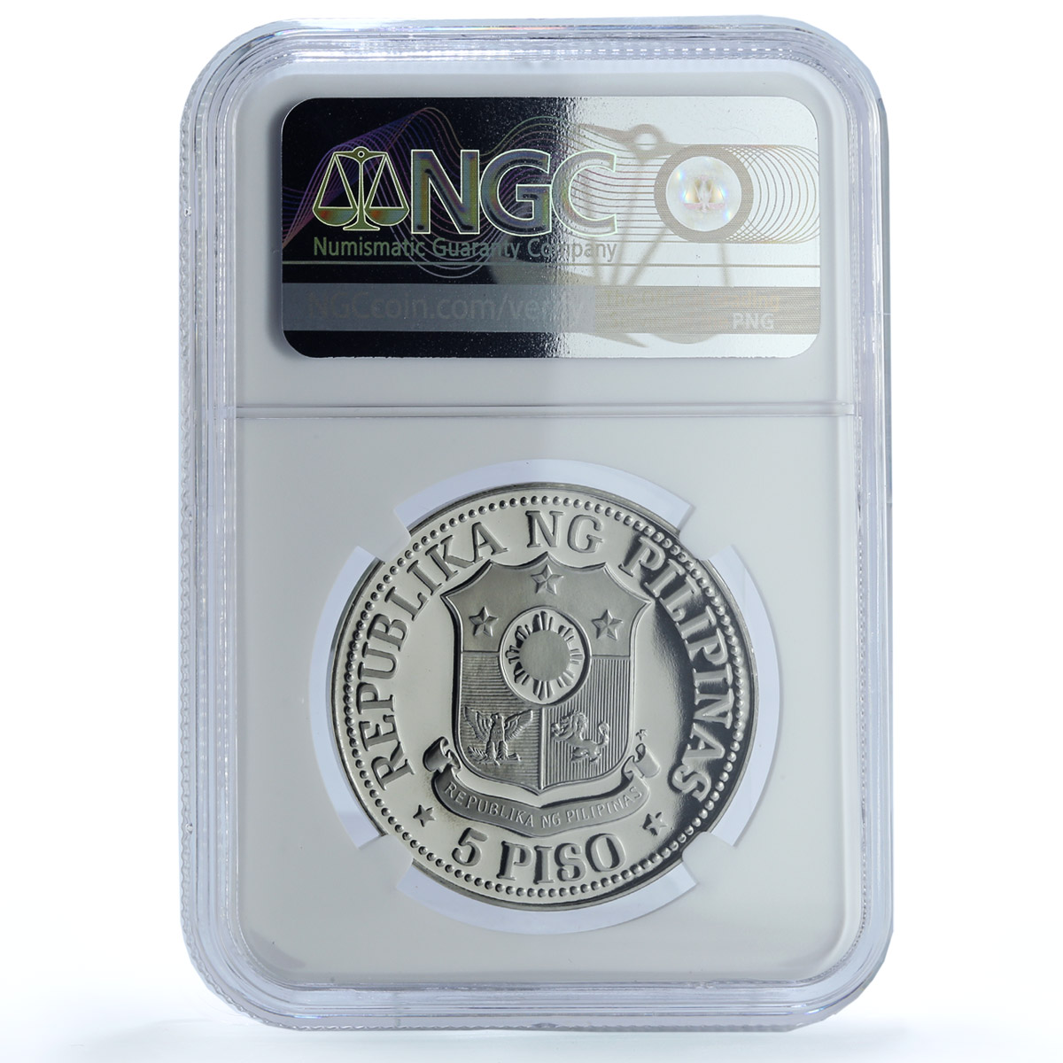 Philippines 5 piso Marcos New Society KM-210.1 PF 70 NGC nickel coin 1977 Philippines 5 piso Marcos New Society KM-210.1 PF 70 NGC nickel coin 1977