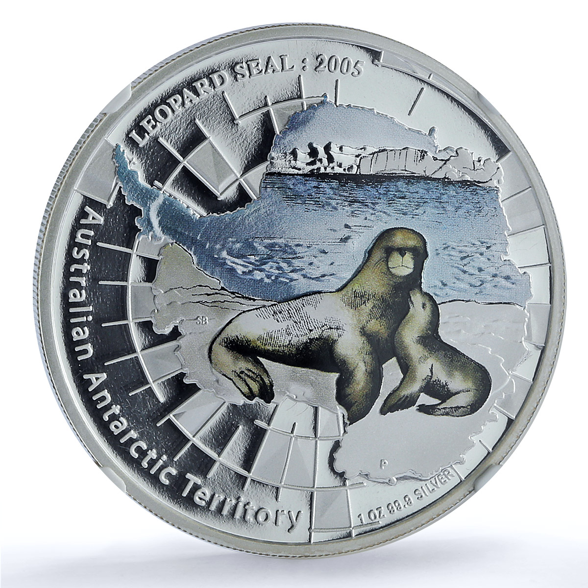Australia 1 dollar Leopard Seal KM-1018 Antarctic PF 70 NGC silver coin 2005