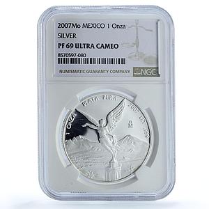 Mexico 1 onza Libertad Angel of Independence KM-639 PF 69 NGC silver coin 2007