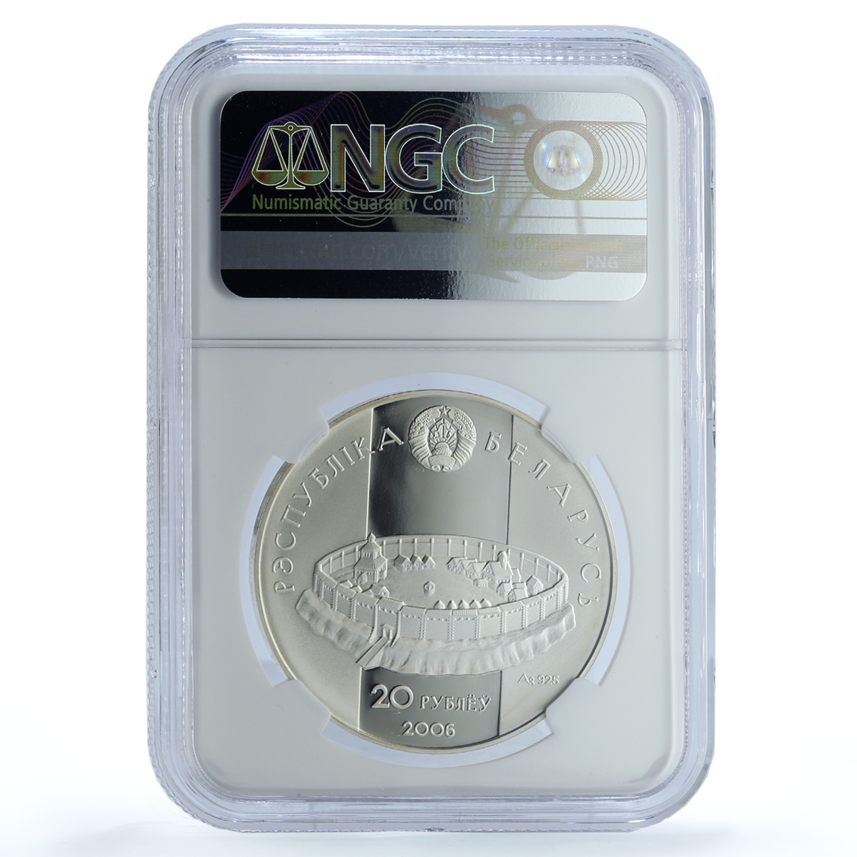 Belarus 20 roubles Rogvolod Rogneda Polotsk KM-357 PF 70 NGC silver coin 2006